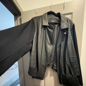 Black Faux Leather Moro Jacket
